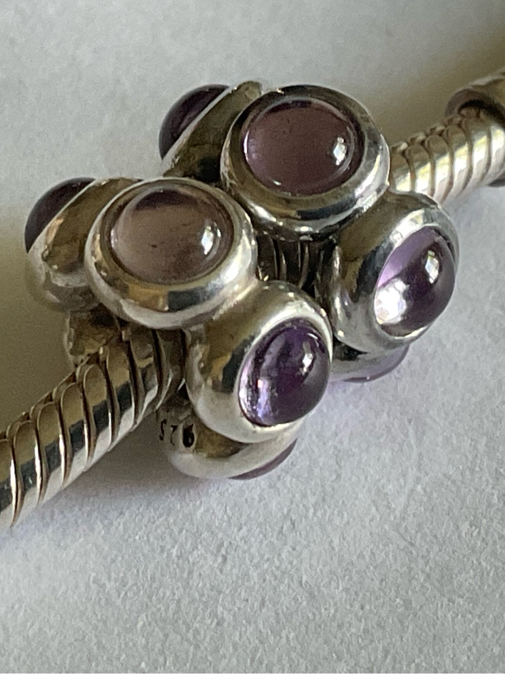 Pandora Sterling Silver Amethyst Cabochon Cluster Charm